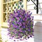 Artificial Hanging Flower Baskets, 4 Bundles UV Resistant Faux Flowers with Eucalyptus Leaves, Outdoor Spring Summer Porch Patio Balcony Hanging Planter Decor, Double Purple 15.7”x27.6”
